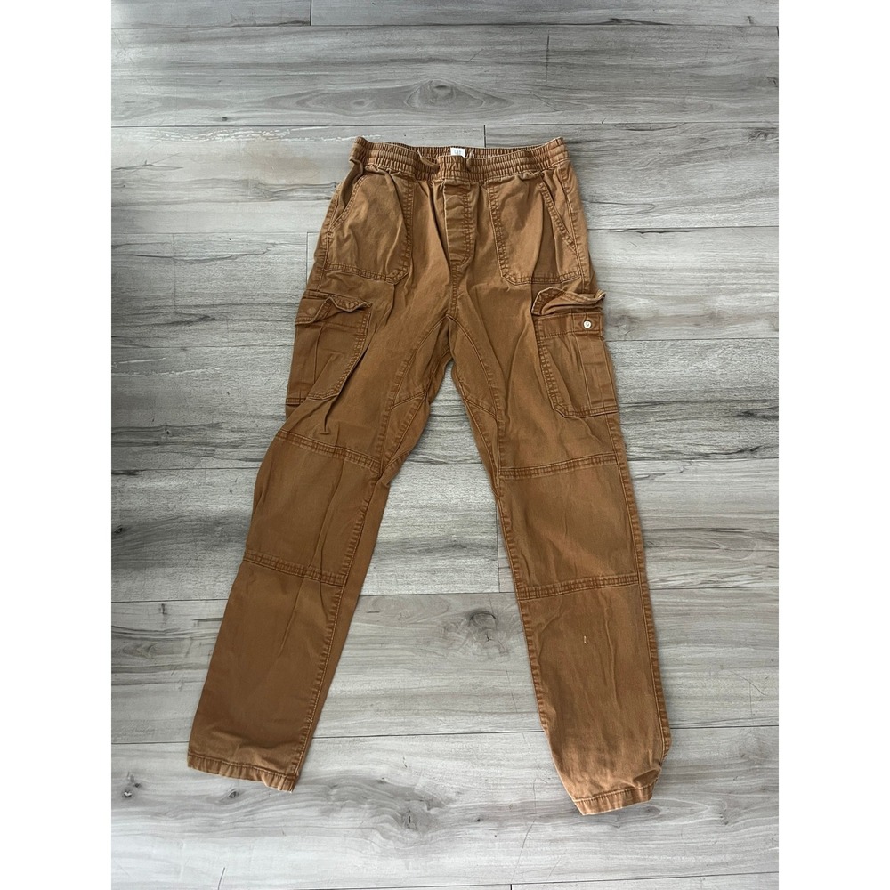 GAP Kids Boys XXL 14-16 Cargo Pants Brown Elastic Waist Utility Trousers